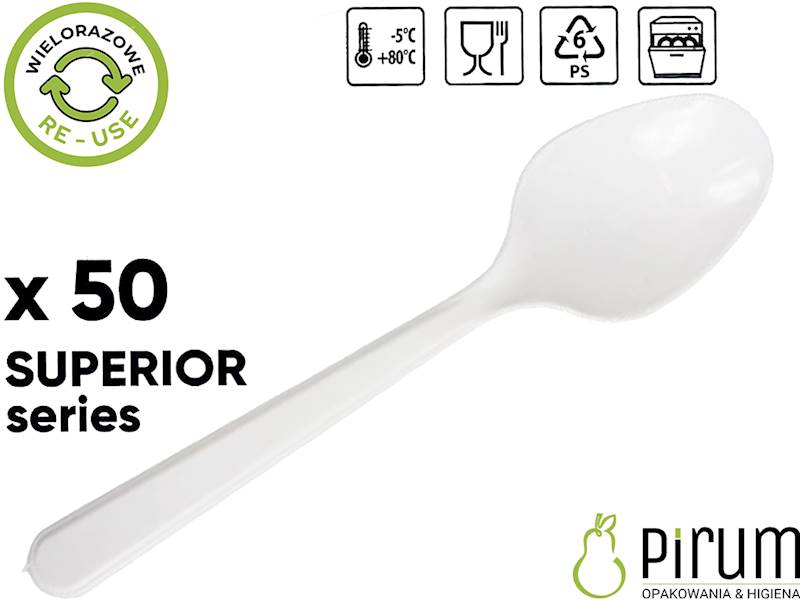 Łyżka Superior PS 18cm BIAŁA Guillin REUSE 50szt