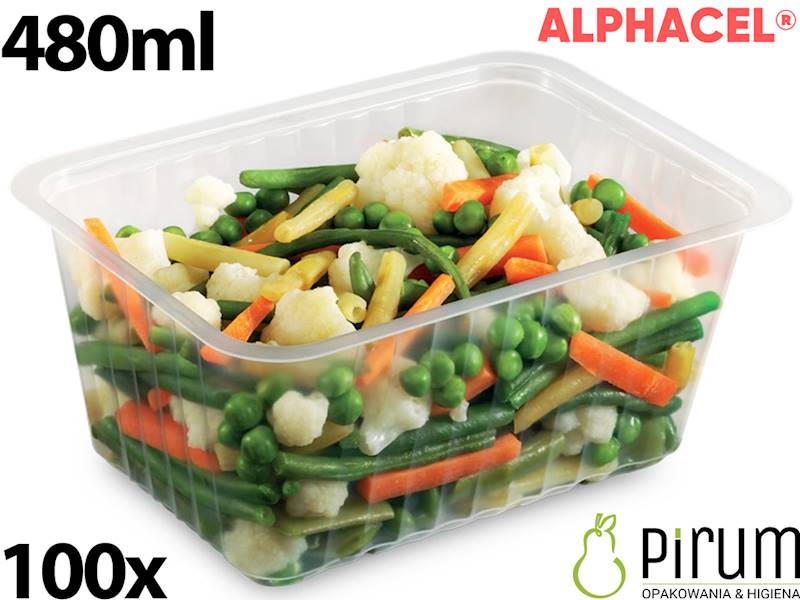 $ Pojemnik 480ml PP 137x96 TRANSP CL500TPE 100szt