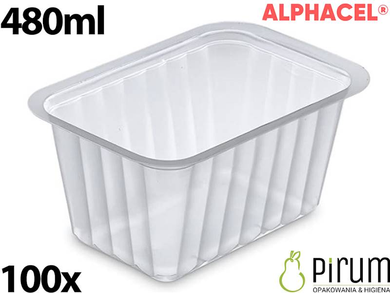 $ Pojemnik 480ml PP 137x96 TRANSP CL500TPE 100szt