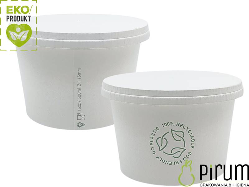 EKO Pojemnik 500ml PAP BIAŁY 115mm 77610 LN 50szt 