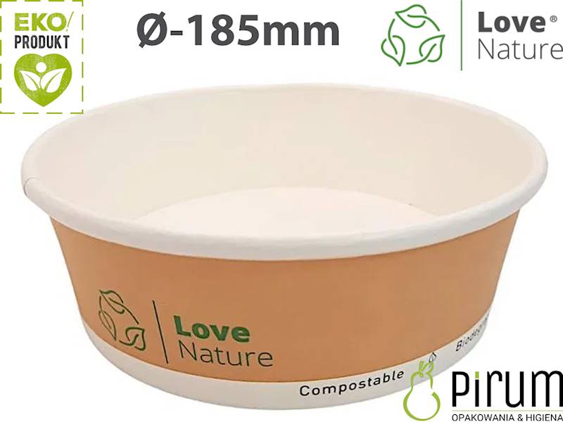 Miska 1300ml PAP Brąz 185mm 29990 Love Nature 50x 
