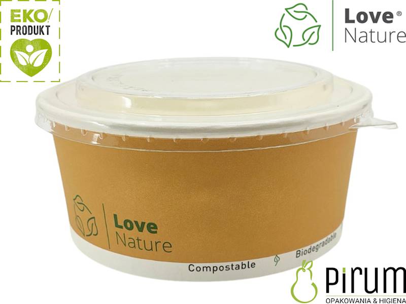 Miska 1300ml PAP Brąz 185mm 29990 Love Nature 50x 