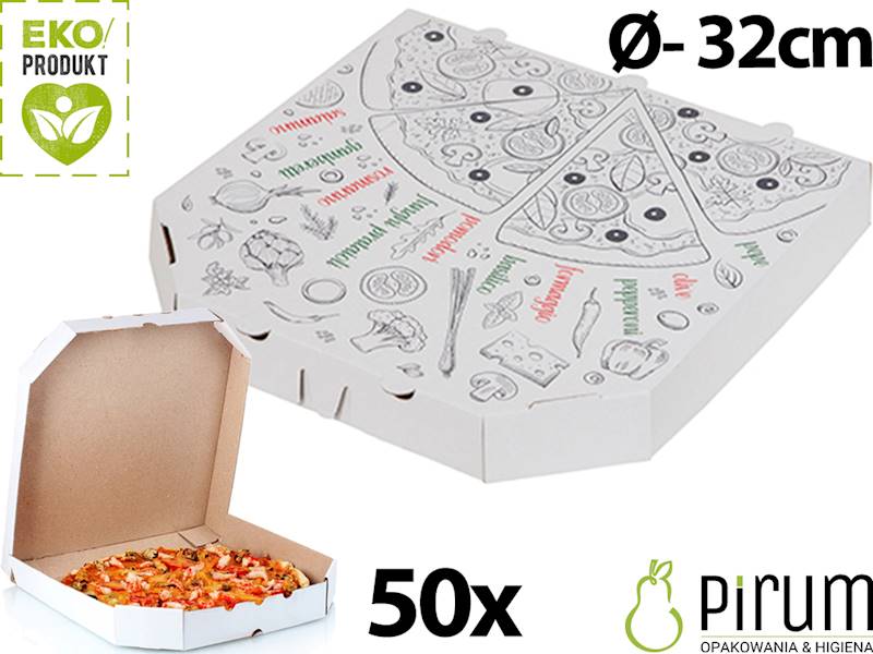 Pizza 32cm/4 ŚCIĘTA NADRUK 45930 Papstar 50szt