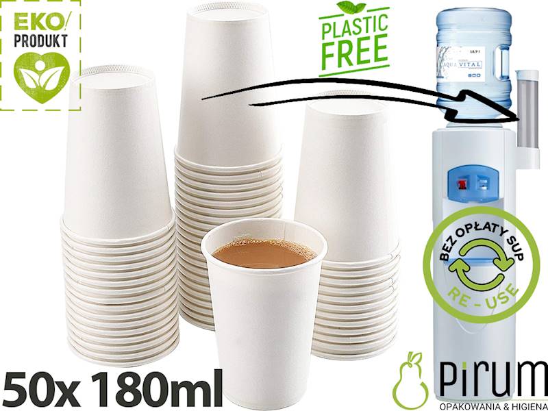 Kubek 180ml 70mm BIAŁY 77207 Love Nature 50x