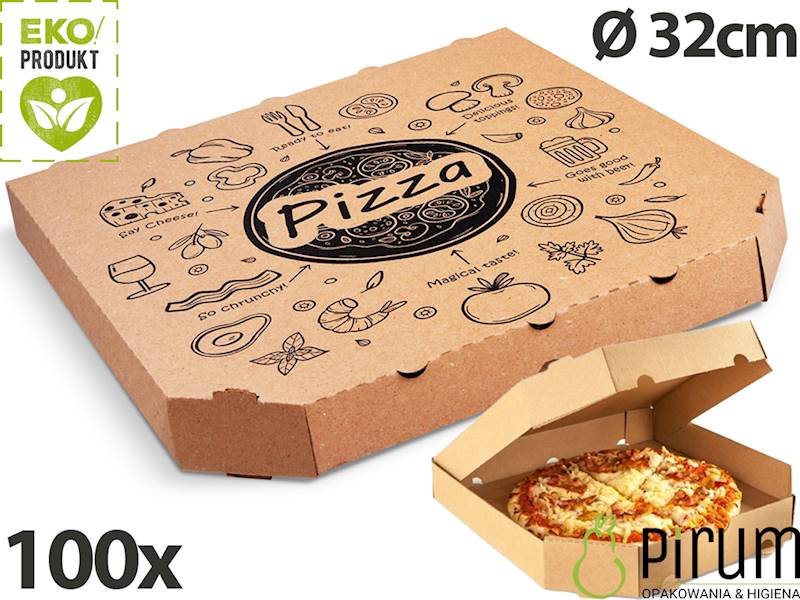 Pizza 32cm/3 ŚCIĘTA NADRUK BRĄZ 72062 Wimex 100szt