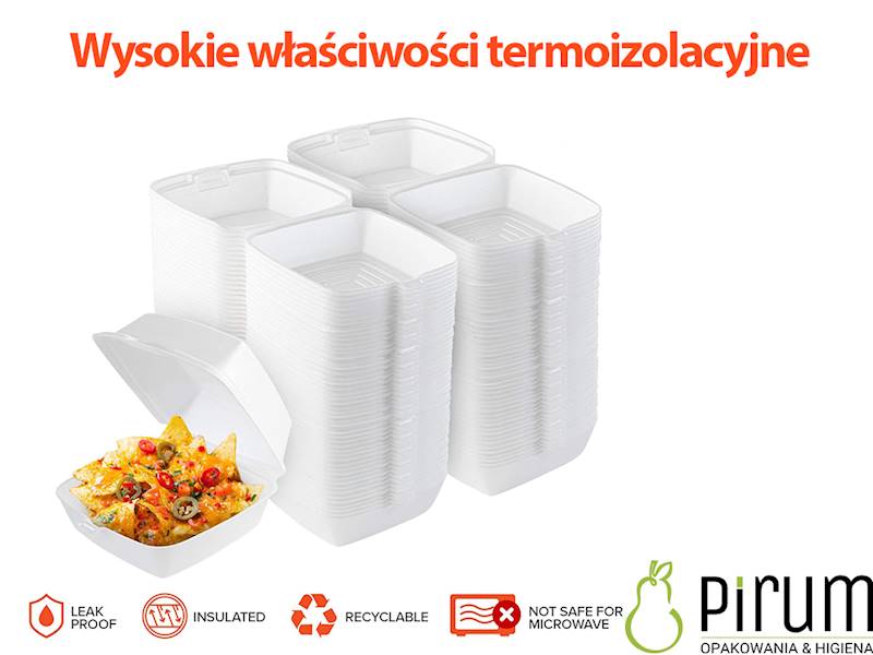 $ Burger Box 15x15x7 XPS BIAŁY 45177 Papst. 125szt