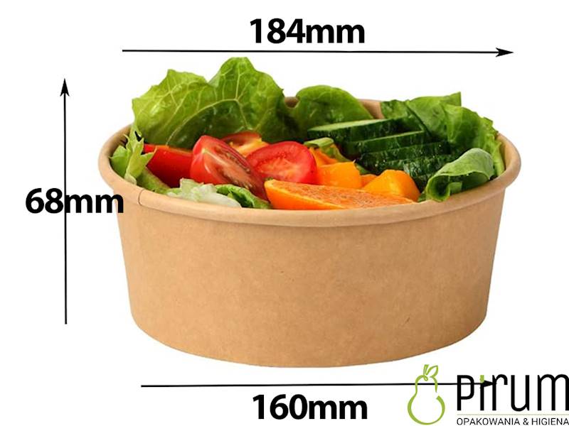 $ Miska 1500ml PAP 184mm KRAFT P-1500 50szt 