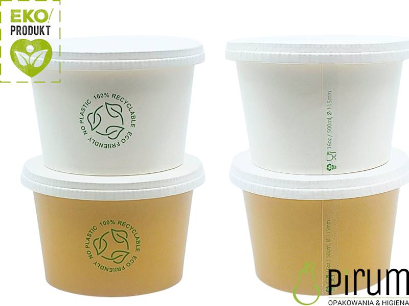 EKO Pojemnik 350ml PAP BIAŁY 115mm 88358 LN 50szt 
