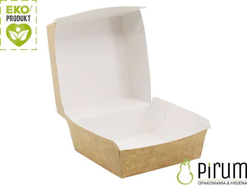 Burger Box XL BIAŁO- BRĄZOWY PAP CKB Kram 50szt