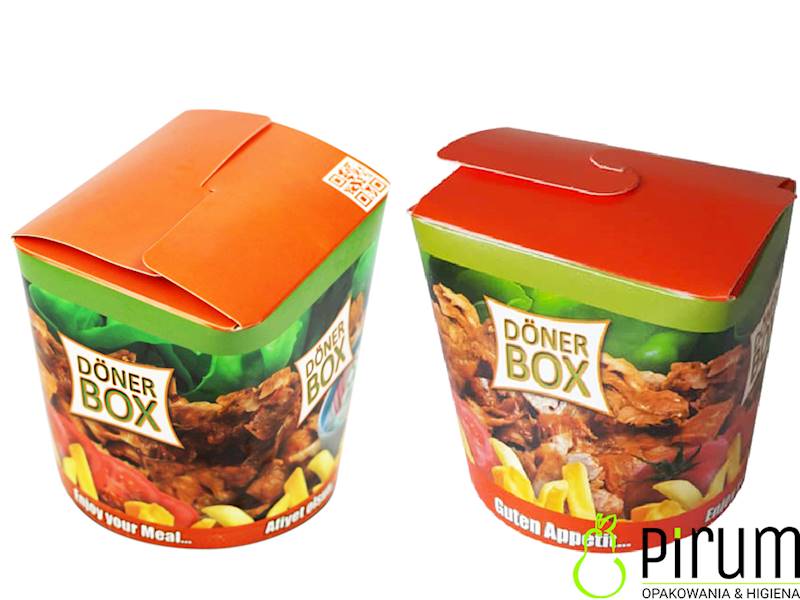 $ Doner Box 1000ml 32oz PAP/PE Food Box 25szt