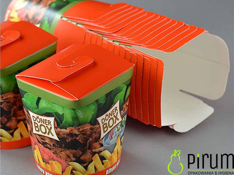 $ Doner Box 1000ml 32oz PAP/PE Food Box 25szt