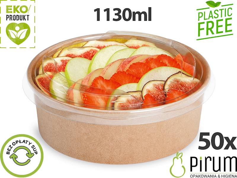 EKO Miska 1130ml KRAFT 180mm PLASTIC FREE 50szt