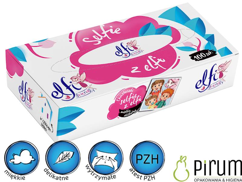 ELFI Friendly 2w Chusteczki Higieniczne BOX 100szt
