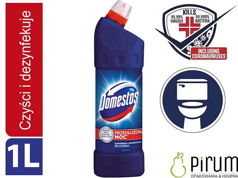 Domestos 1000ml ORIGINAL Płyn WC- Granatowy