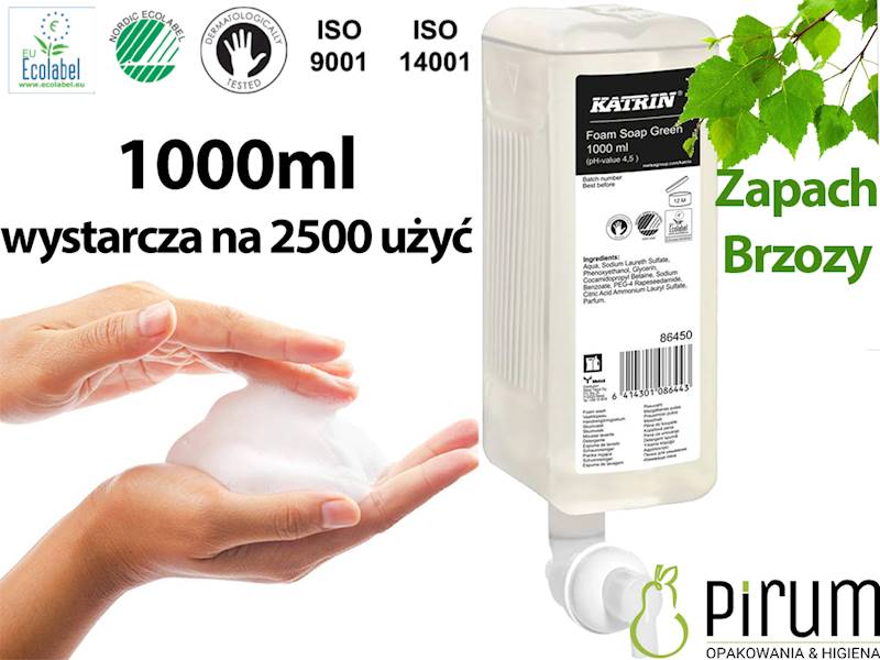 Katrin 86450 GREEN 1000ml Mydło PIANKA 2500 użyć 