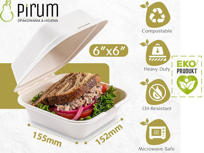 Burger Box 15x15 TRZCINA 6" Love Nature 50szt