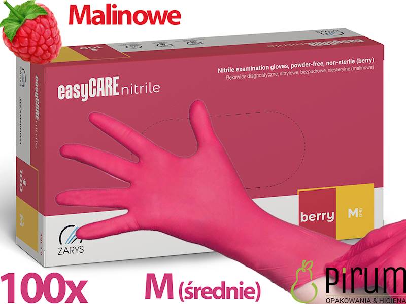 Zarys Rękawice M BERRY Nitrylowe EasyCare 100szt