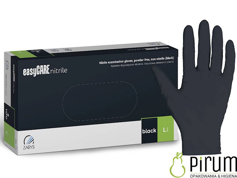 Zarys Rękawice L BLACK Nitrylowe EasyCare 100szt