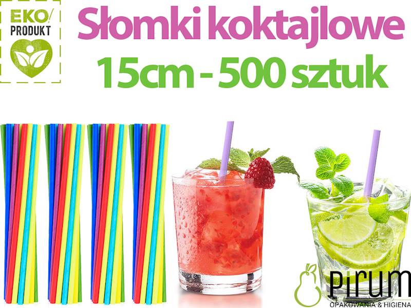 Słomki 7x150 PAP Koktajlowe KOLOR 89902 500szt