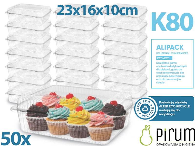 Cukierniczy 23x16x10cm PET Guillin 2080PETC 50szt