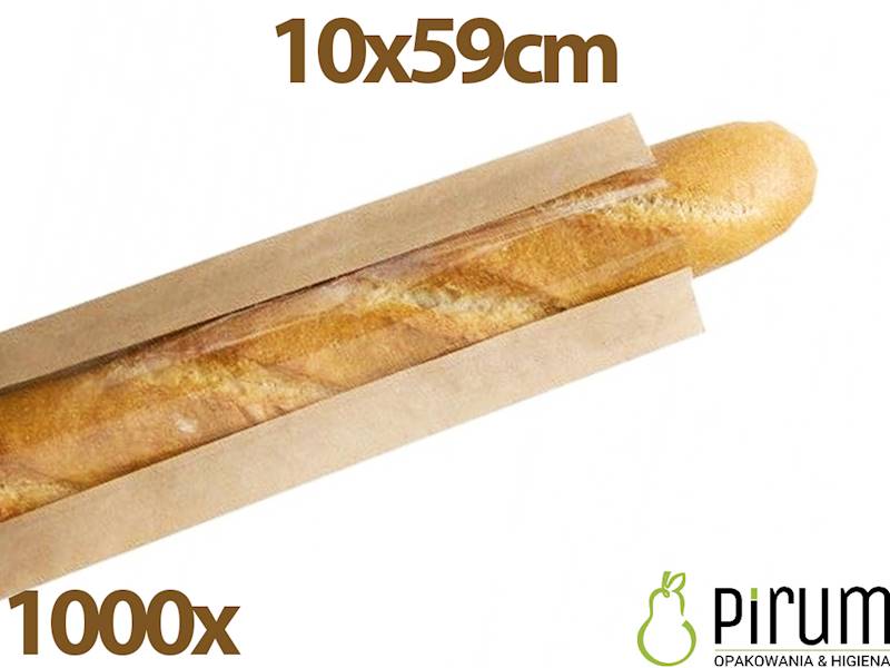 Torebka Brąz 100x590 PAP OKNO 17634 Fałda 1000szt