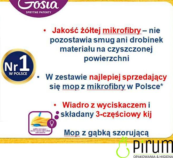 Gosia Mop Sukienka + Kij + Wiadro Zestaw BOX
