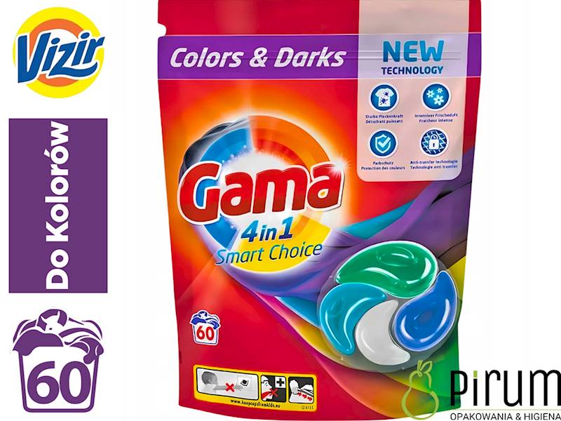 GAMA 60szt COLOR & DARKS Vizir Kapsułki do Prania