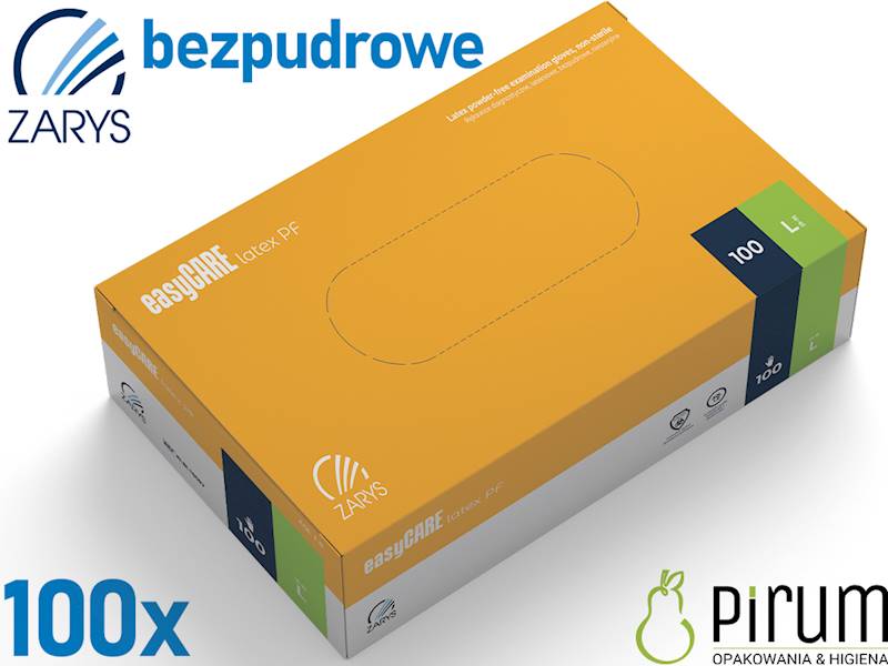 Zarys Rękawice L LATEX PF EasyCARE 100szt