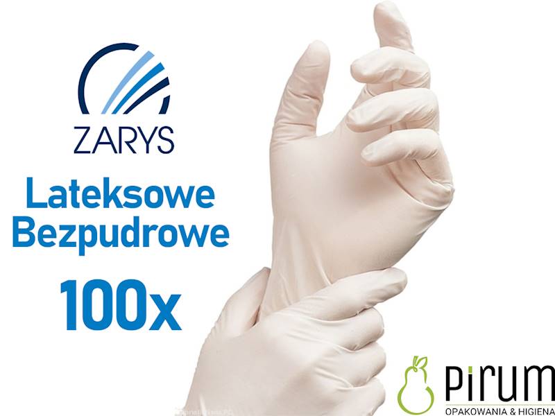 Zarys Rękawice M LATEX PF EasyCARE 100szt