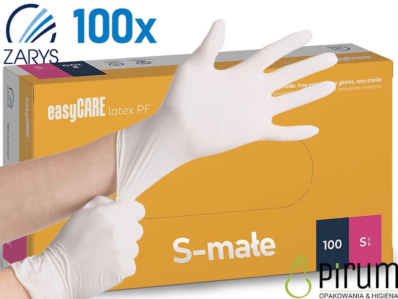 Zarys Rękawice S LATEX PF EasyCARE 100szt