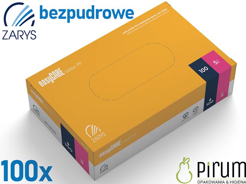 Zarys Rękawice S LATEX PF EasyCARE 100szt