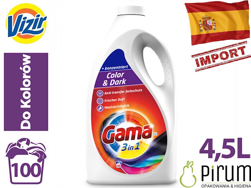 GAMA 4,5L COLOR & DARKS 3w1 Vizir Żel do Prania