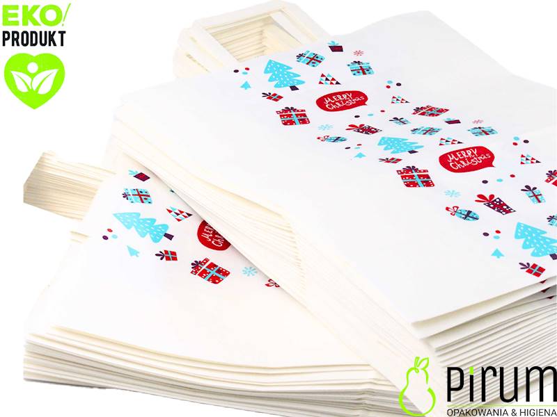 Torba 320x160x400 BIAŁA Ucho P^ CHRISTMAS 50szt