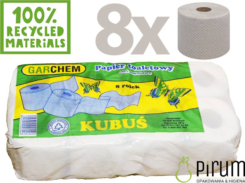 KUBUŚ Papier Toaletowy SZARY 8 rolek