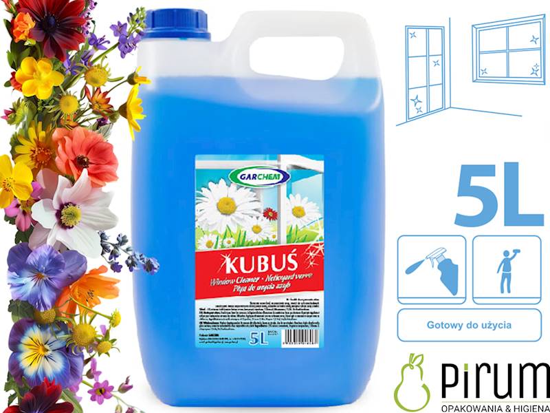 KUBUŚ 5L Płyn do SZYB OKIEN Niebieski Garchem