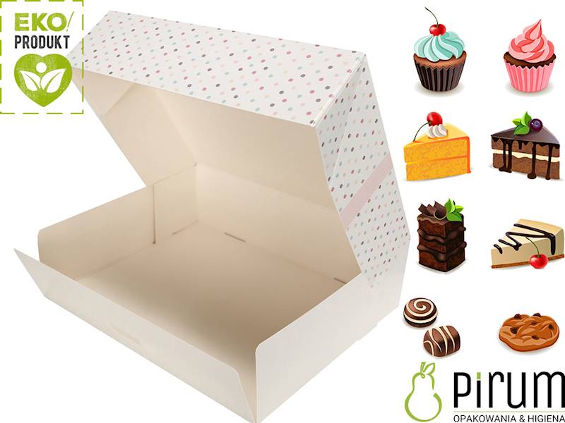 Pudełko PAP 250x210x70 BIAŁE Ciasto 140szt