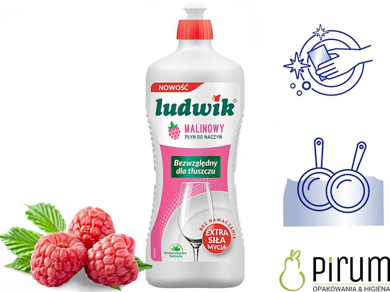Ludwik 900g Płyn do Mycia Naczyń MALINA