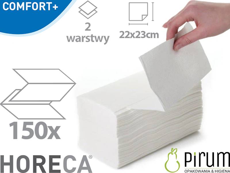 HORECA Comfort+ ZZ Ręcznik Składany Biały 150szt 