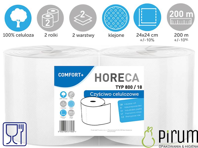 HORECA Comfort+ CZYŚCIWO 800 200m 2w BIAŁE 2szt