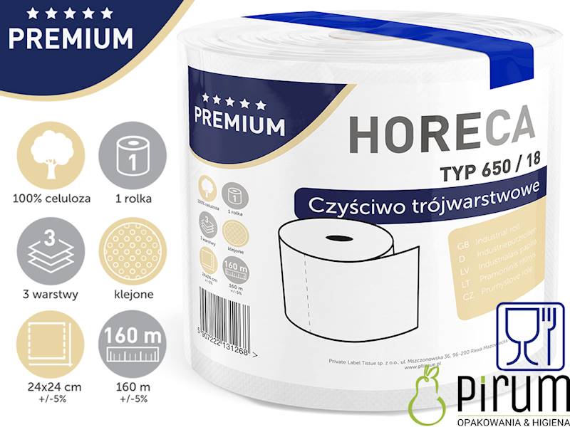 HORECA Premium CZYŚCIWO 650 3w 160m BIAŁE 1szt
