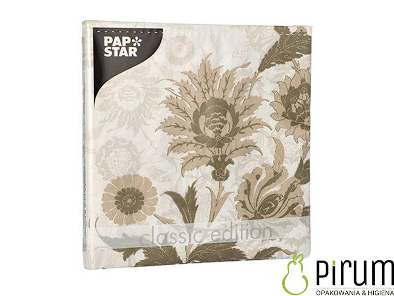 Papstar 89047 Serwetki 33cm 3w1/4 Natural Fl 20szt