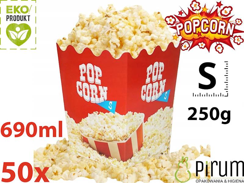 Pudełko POPCORN S 690ml PAP P-S 85x115mm 50szt
