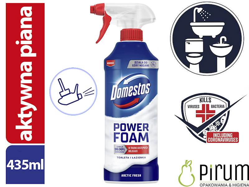 Domestos 435ml Power Foam ARCTIC Pianka WC