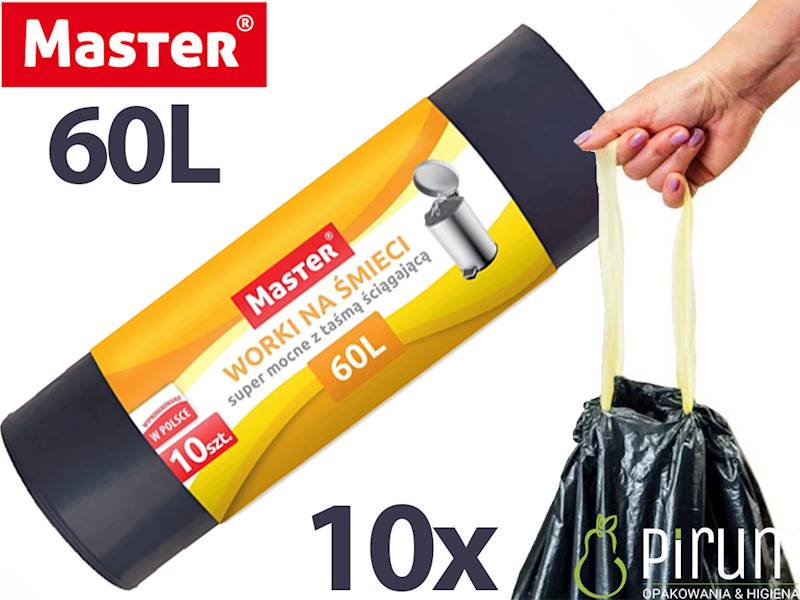 Master 60L Worki LD Czarne S127 TAŚMA 10szt