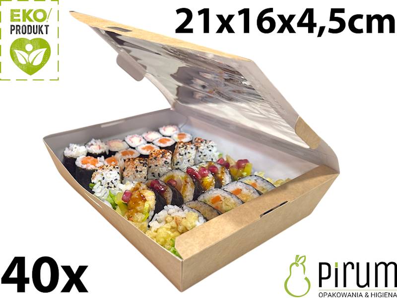 Abc SUSHI BOX 21x16x4,5cm PAP EKO Okienko 40szt