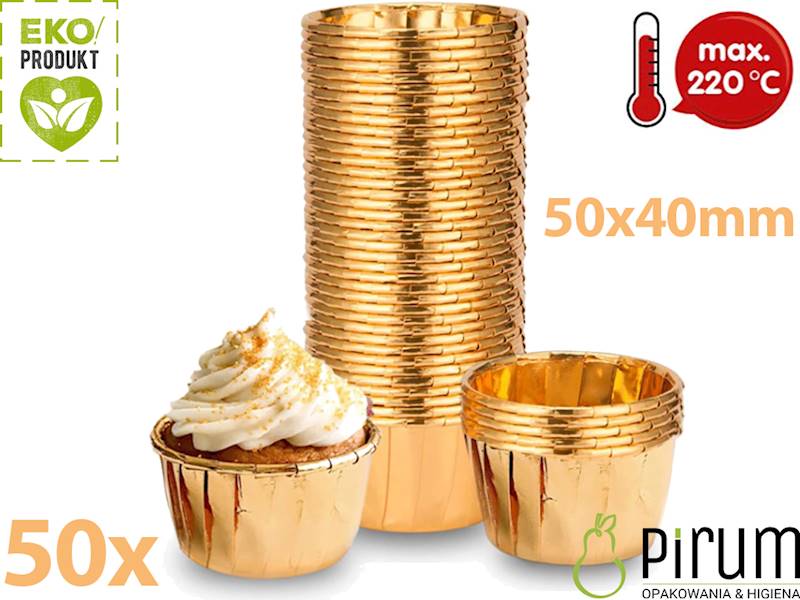 Papilotki 50x40mm PAP/ALU ZŁOTE 50szt