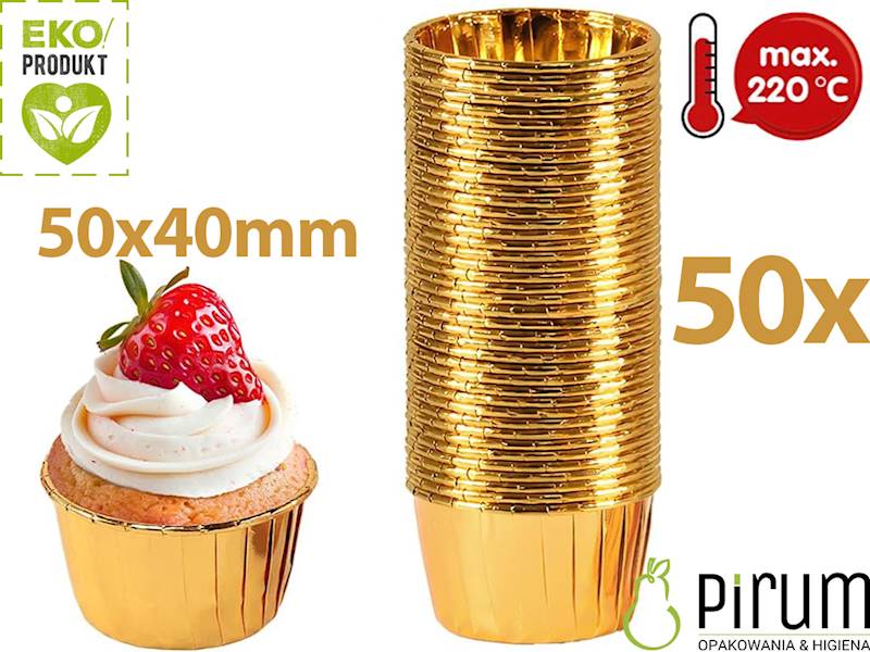 Papilotki 50x40mm PAP/ALU ZŁOTE 50szt