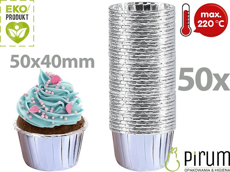 Papilotki 50x40mm PAP/ALU SREBRNE 50szt