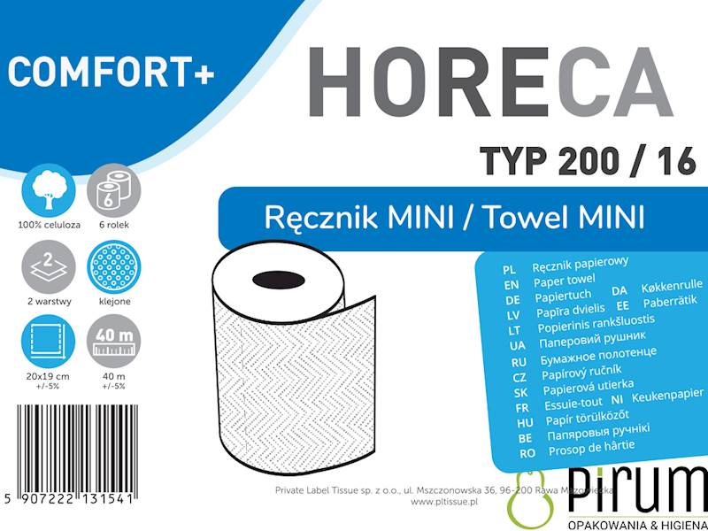 HORECA Comfort+ Ręcznik MINI 200 2w 40m 6szt 
