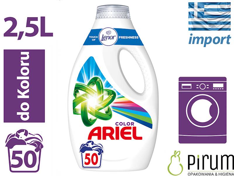 Ariel 2,5L Płyn do Prania KOLORU LENOR 50w 